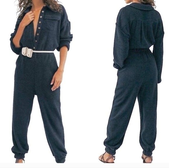 Free People FP Beach Ride or Die Jumper Smokey Navy Blue XS - Picture 1 of 12